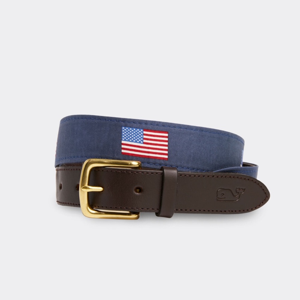 Men’s Vineyard Vines American Flag Club Belt - Sz 32